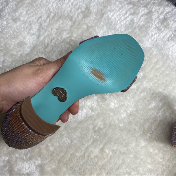 Betsey Johnson Rina Rhinestone Blush Heels Size 7 - Picture 4 of 6